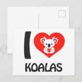 I Liebe Koalas Postkarte (Vorne/Hinten)