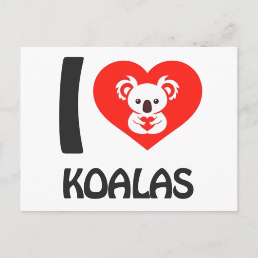 I Liebe Koalas Postkarte (Vorderseite)