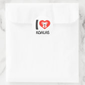 I Liebe Koalas Runder Aufkleber (Tasche)