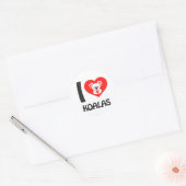 I Liebe Koalas Runder Aufkleber (Umschlag)