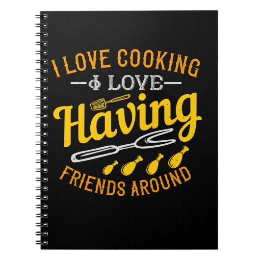 I Liebe Kochen I Liebe Freunde rund Notizblock (Vorderseite)