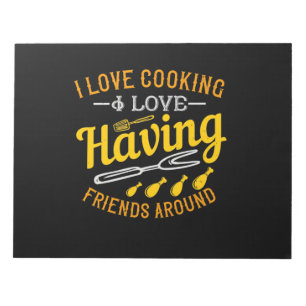 I Liebe Kochen I Liebe Freunde rund Notizblock