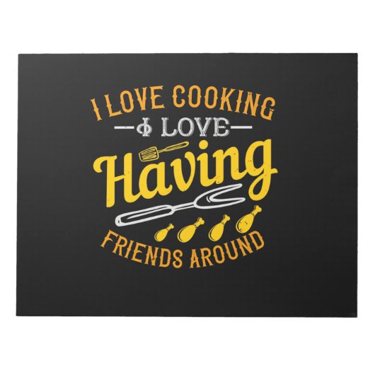 I Liebe Kochen I Liebe Freunde rund Notizblock (Vorderseite)