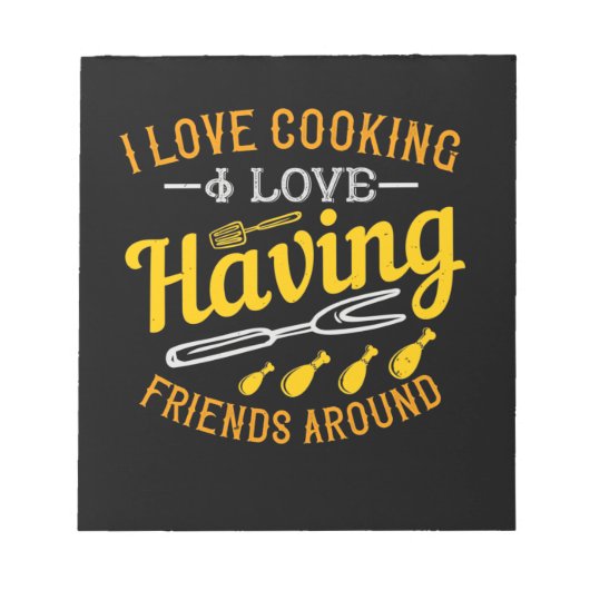 I Liebe Kochen I Liebe Freunde rund Notizblock (Vorderseite)