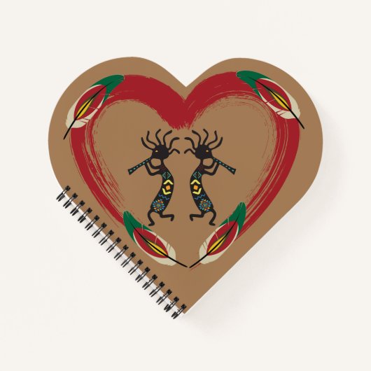 I Liebe Kokopelli Heart Notebook Notizblock (Vorderseite)