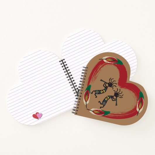 I Liebe Kokopelli Heart Notebook Notizblock (Innenseite)