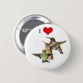 I Liebe-Kolibriknopf Button (Vorne & Hinten)