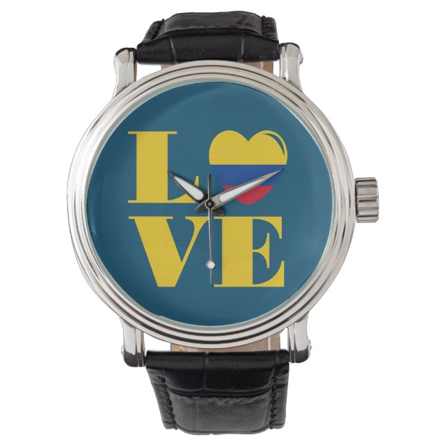 I Liebe Kolumbien Armbanduhr (Vorderseite)