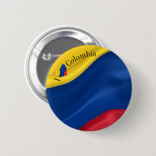 I Liebe Kolumbien-Flagge Button