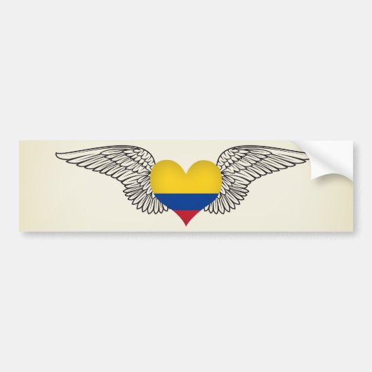 I Liebe Kolumbien - Flügel Autoaufkleber (Vorne)