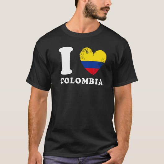 I Liebe Kolumbien Herzenflagge Kolumbien T-Shirt (Vorderseite)