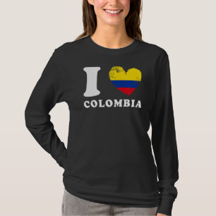 I Liebe Kolumbien Herzenflagge Kolumbien T-Shirt