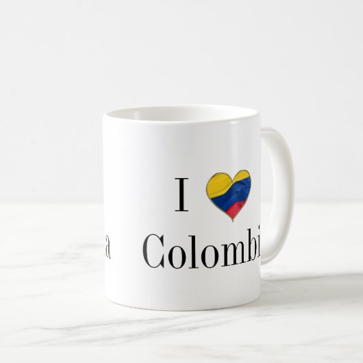 I Liebe Kolumbien Kaffeetasse (VorderseiteRechts)