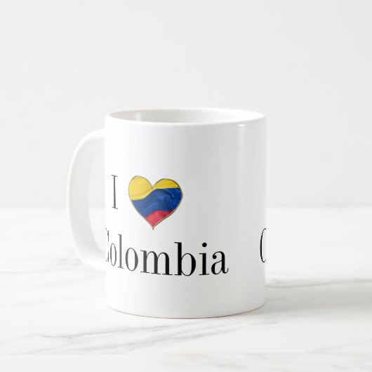 I Liebe Kolumbien Kaffeetasse (Vorderseite Links)