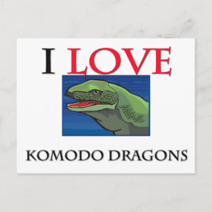 I Liebe Komodo Dragons Postkarte