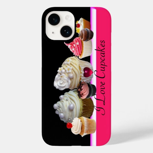 I LIEBE KÖNNEN KUPCAKES Pink, Fuchsia White Case-Mate iPhone Hülle (Rückseite)