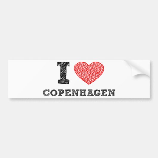 I Liebe Kopenhagen Autoaufkleber (Vorne)