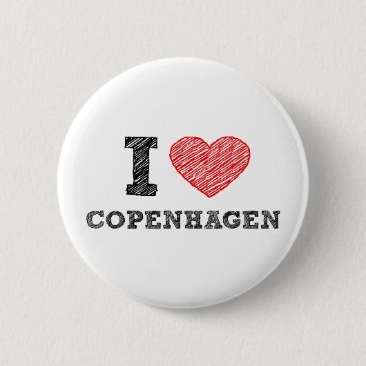 I Liebe Kopenhagen Button (Vorderseite)