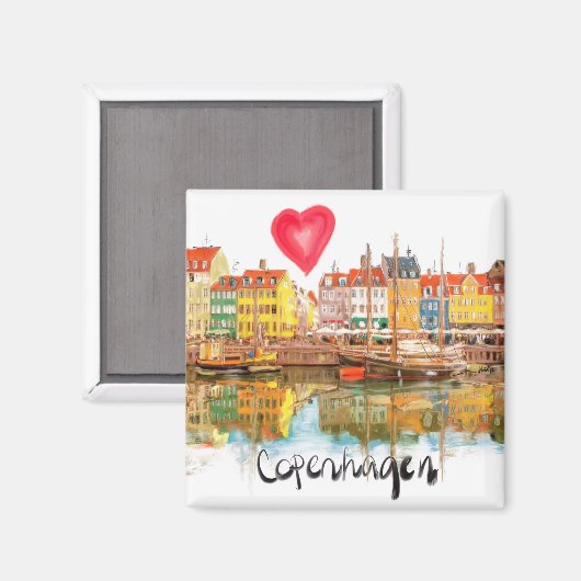 I Liebe Kopenhagen Magnet (Vorderseite/Rückseite)