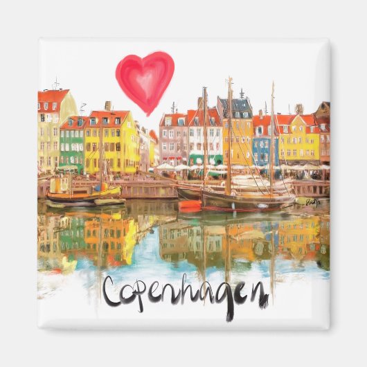 I Liebe Kopenhagen Magnet (Vorne)