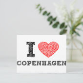I Liebe Kopenhagen Postkarte (Stehend Vorderseite)