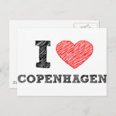I Liebe Kopenhagen Postkarte (Vorne/Hinten)
