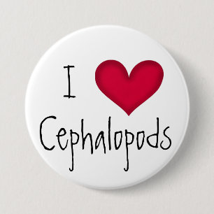 I Liebe-Kopffüßer-Button Button