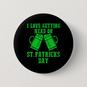 I Liebe Kopfsprung auf St Patricks Day Kleeblatt C Button