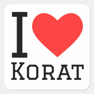 I Liebe korat Quadratischer Aufkleber
