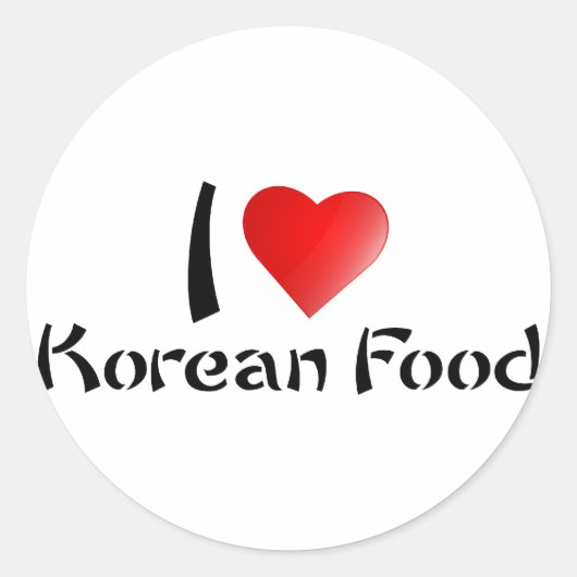 I LIEBE KOREAN FOOD RUNDER AUFKLEBER (Vorderseite)