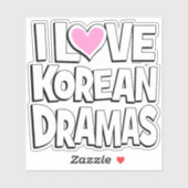 I Liebe Koreanische Dramen Aufkleber (Blatt)