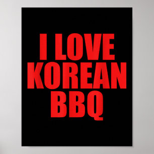 I Liebe Koreanische Grillen Asiatische traditionel Poster