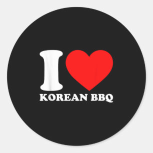 I Liebe koreanische Grillen Runder Aufkleber