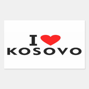 I Liebe Kosovo Land wie Herztourismus Rechteckiger Aufkleber