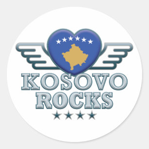 I Liebe Kosovo Runder Aufkleber