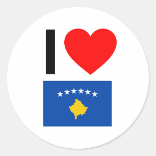 i Liebe kosovo Runder Aufkleber