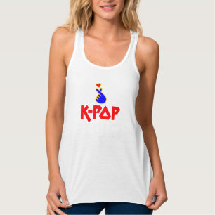 ♪ ♥ I Liebe KPop Fantastische, schlanke Racerback  Tank Top