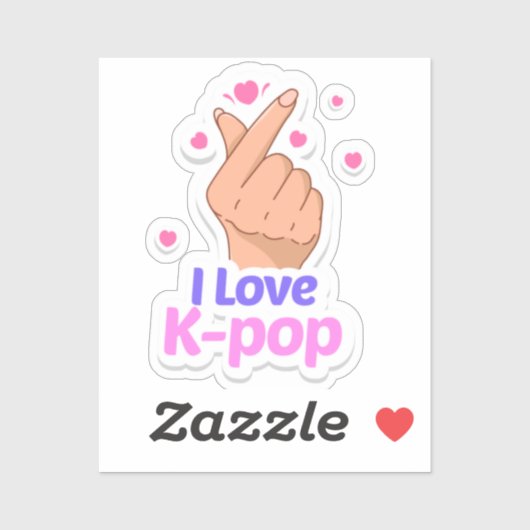 I Liebe Kpop Finger heart Aufkleber (Blatt)