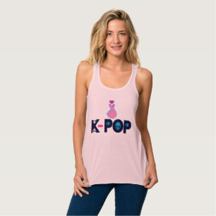 ♪ ♥ I Liebe KPop Flowy Racerback Tank Top