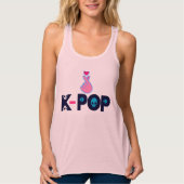 ♪ ♥ I Liebe KPop Flowy Racerback Tank Top (Vorderseite)