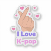 I Liebe Kpop Vinyl Sticker (Vorderseite)