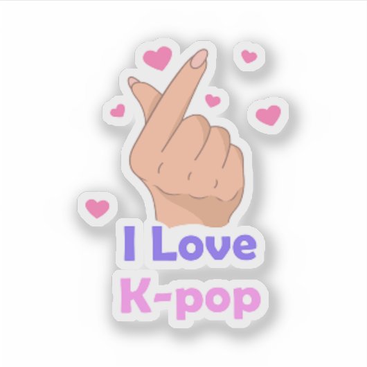 I Liebe Kpop Vinyl Sticker (Vorderseite)