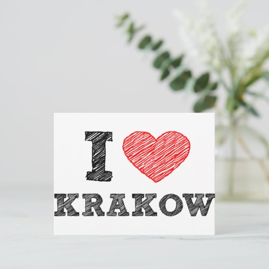 I Liebe Kraków Postkarte (Stehend Vorderseite)