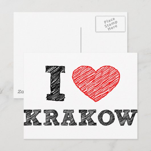 I Liebe Kraków Postkarte (Vorne/Hinten)