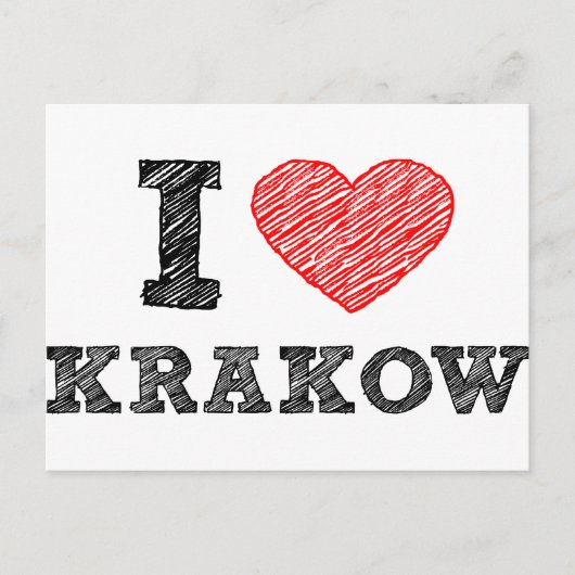I Liebe Kraków Postkarte (Vorderseite)