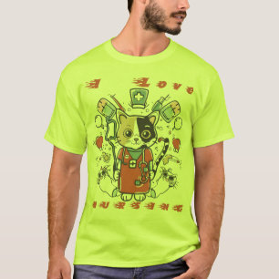 I Liebe Krankenpflege - Katzenpflege T-Shirt