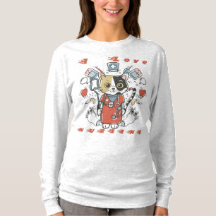 I Liebe Krankenpflege - Katzenpflege T-Shirt