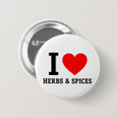 I Liebe Kräuter und Gewürze Button (Vorne & Hinten)