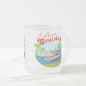 I Liebe-kreuzende mattierte Tasse (VorderseiteRechts)