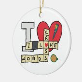 I Liebe Kreuzworträtsel Keramik Ornament (Links)